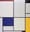 Abstract grid of black vertical and horizontal lines forming rectangles, with blocks of red, blue, and yellow set against white in Mondrian’s geometric composition.